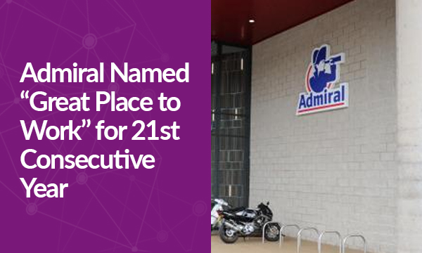 Admiral Named “Great Place to Work” for 21st Consecutive Year