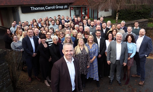 CEO of Thomas Carroll Group Rhys Thomas and some of the Thomas Carroll team