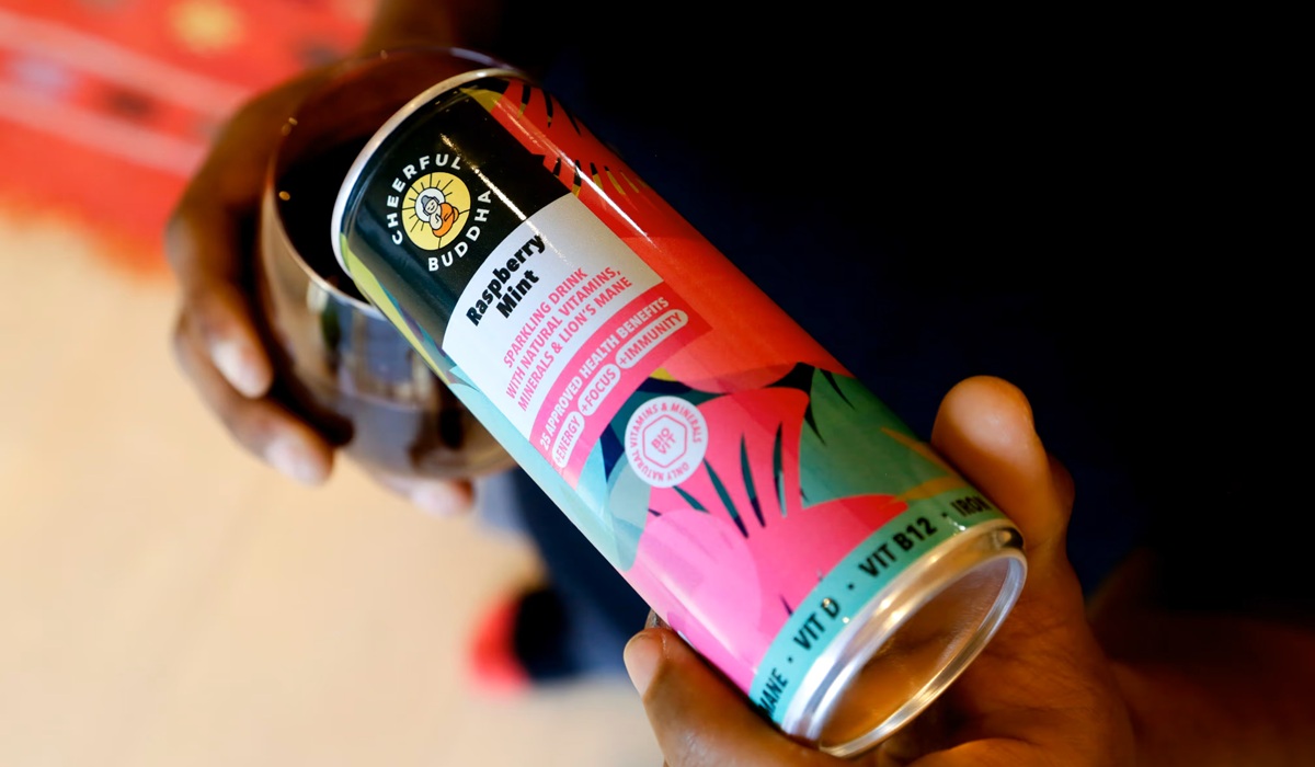 Cheerful Buddha Raspberry and Mint Functional Mushroom Sparkling Drink