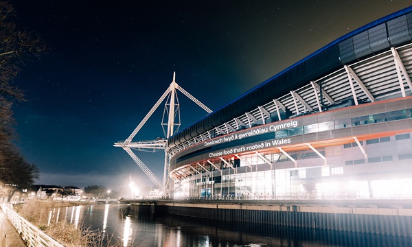 Choose food that's rooted in Wales (Cardiff light projection)