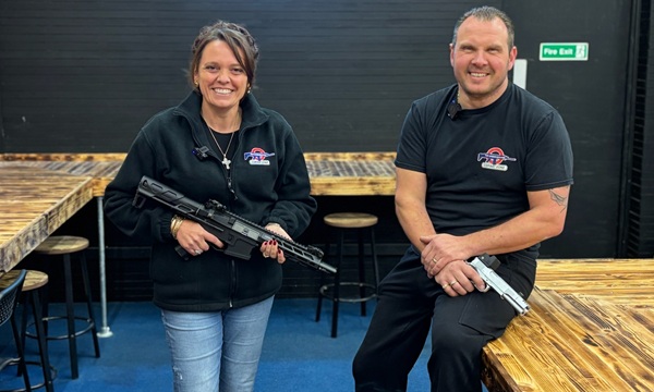 Claire and Gary Taylor of The Underground in Newport welcomed the Small Business Saturday UK Tour at their airsoft venue