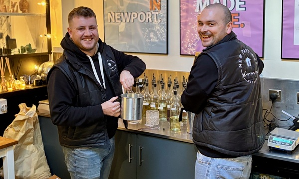 Dean Carbin and Hywel Jones run New Pastures Home in Newport, which sells everything from soy candles, homeware, and jewellery