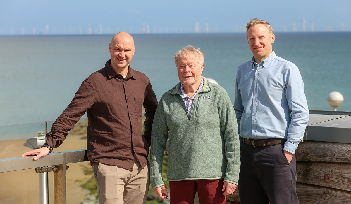 Left to right: David Gold, Founder and CEO of Ecodetect; Bobby Williams, Lead Investor; Tom Preene, Fund Manager for the Wales Angel Co-Investment Fund.
