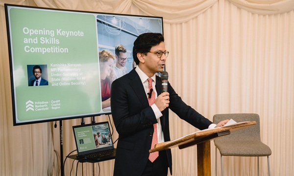 Kanishka Narayan MP Minister for AI and Online Safety launching the new competition at Wales Week London