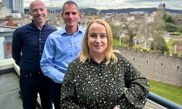 L-R - Jack Pugsley, Rhys Govier and Caroline Jones at Savills Cardiff 2025