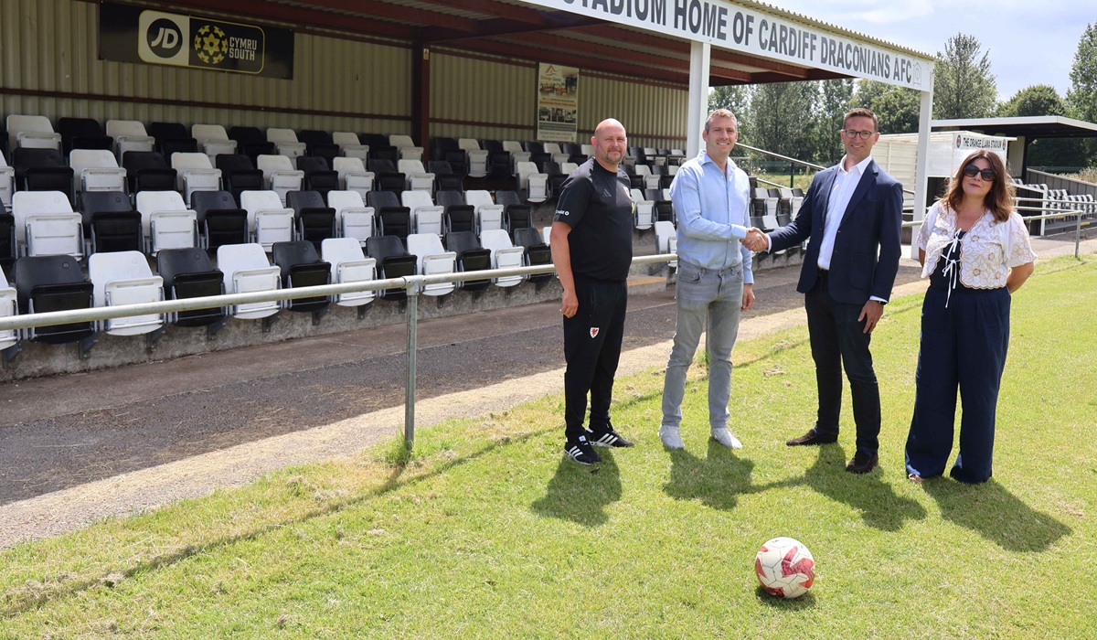 L-R Rob Franklin FAW, David Sciama Coaches' Voice, Rob Asplin PwC and Kellie Beirne CCR celebrating today's announcement