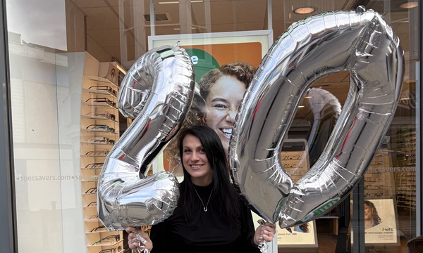 Louise Whiffin, retail director at Specsavers Porthcawl celebrates 20 years with the business.