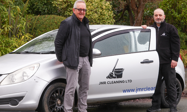 Malcolm Green, Development Bank of Wales; Mark Roberts, Jmr Cleaning