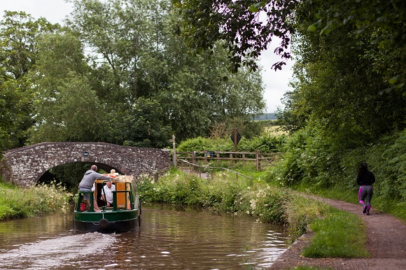 Canal Boat on Monmouthshire and Brecon Canal - Canal River Trust