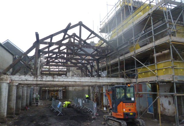 Demolition Work Underway at Western Quayside in Haverfordwest