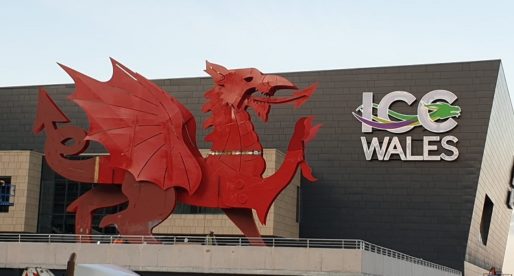 Giant Welsh Dragon Overlooks the M4 from New ICC Wales Building
