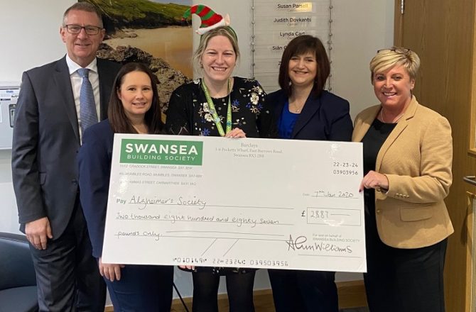 Swansea Building Society Raises Money for the Alzheimer’s Society