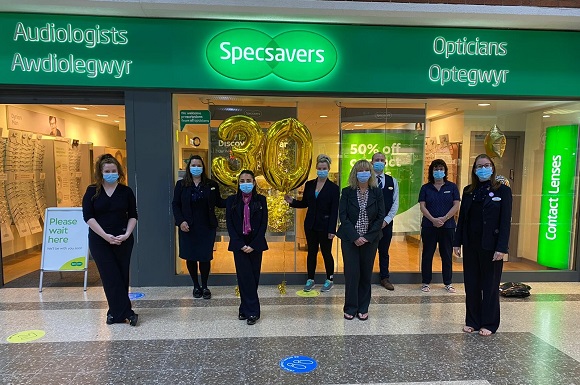 Rhyl Business Owner Celebrates 30 years with Specsavers
