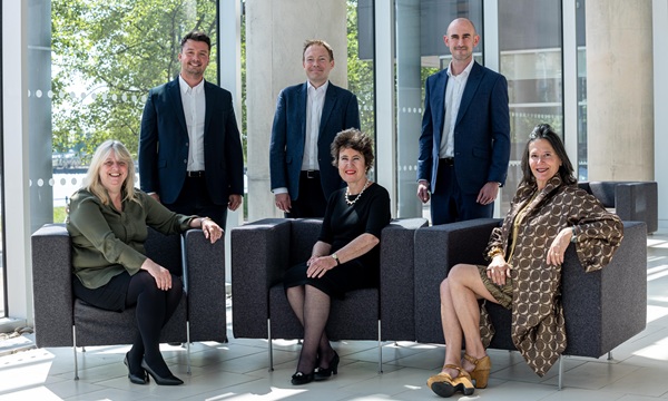 The Acuity Law with Purpose team. Clockwise from top left - Sean Chapman James, Steve Morris, Declan Goodwin, CEO Tessa Laws, Claire Wheatley and Frances Nunn