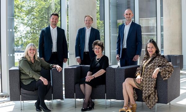 The Acuity Law with Purpose team. Clockwise from top left - Sean Chapman James, Steve Morris, Declan Goodwin, CEO Tessa Laws, Claire Wheatley and Frances Nunn