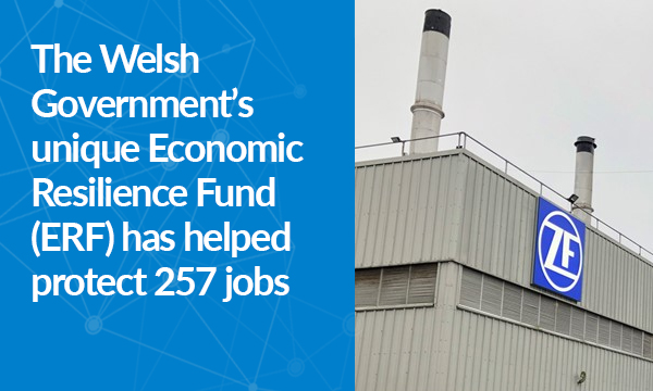 The Welsh Governments unique Economic Resilience Fund (ERF) has helped protect 257 jobs at a Pontypool car parts manufacturer