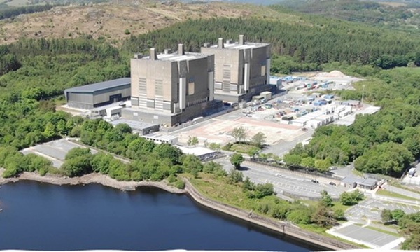 Trawsfynydd nuclear power station - Illustration of reactor buildings in current state. Credit - NRS