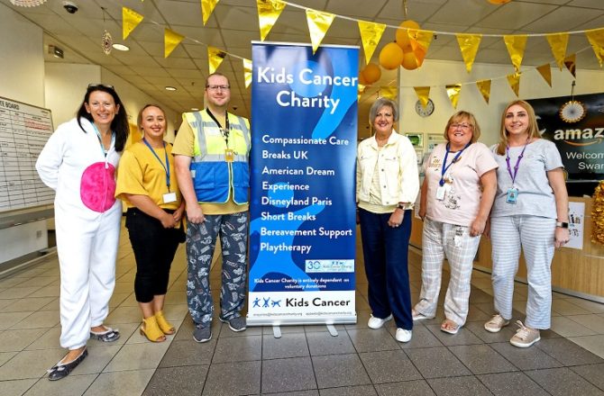 Kids Cancer Charity Goes Gold with Amazon Swansea