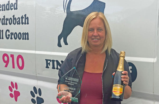Sole Trader Award for Powys Mobile Dog Grooming Start-Up Business