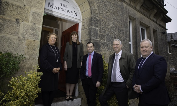 Wrexham Business professionals; Pictured Louise Harper; WBP , Lesley Griffiths MS, ken Skates MS, Alistair Aldridge;Wrexham Gateway and Ian Edwards; WBP.