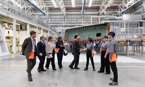 Cabinet Ministers See Levelling Up in Action at Airbus Factory in Wales