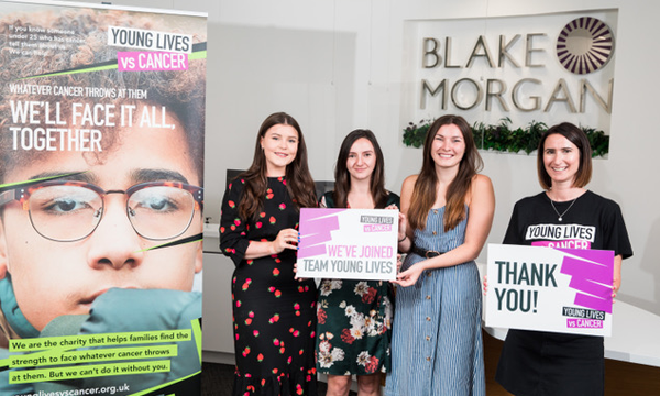 Blake Morgan Announces Charity Partnership to Raise Funds for Young People with Cancer