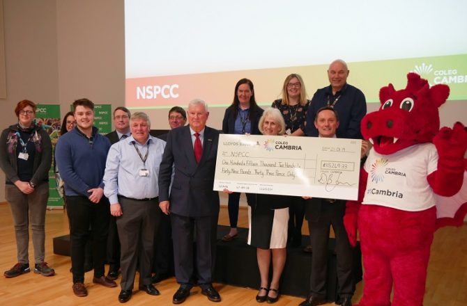 Coleg Cambria Donates Over £115,000 to NSPCC