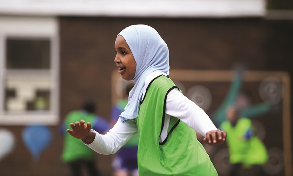 CARDIFF, WALES - SEPTEMBER 18: School Children take part in an activity during a Premier League Primary Stars Kit and Equipment Scheme - Cardiff City at St Mary the Virgin Church in Wales Primary School on September 18, 2018 in Cardiff, Wales. (Photo by Harry Trump/Getty Images)