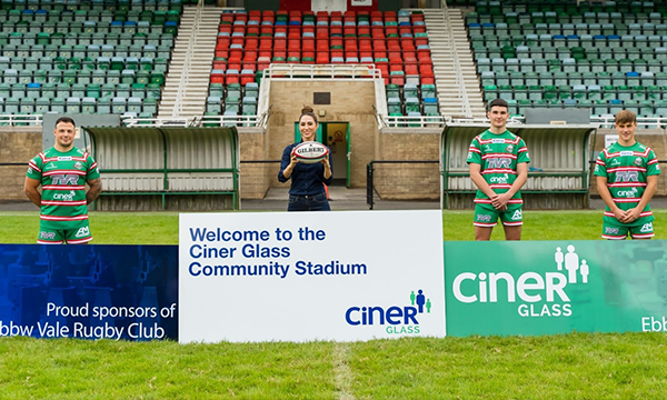 CiNER Glass UK Announced as the Main Official Sponsor of Ebbw Vale Rugby Club