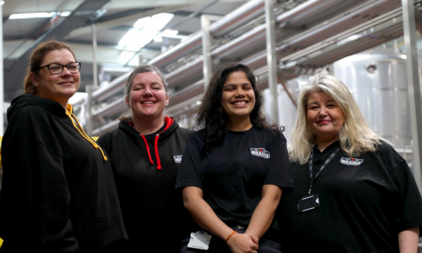 (from L to R) Brains’ Wholesale Account Manager Sarah Todd, National Account Manager Sue Corsi, Laboratory Technician Rochelle Pinto and Head of Marketing Sara Webber