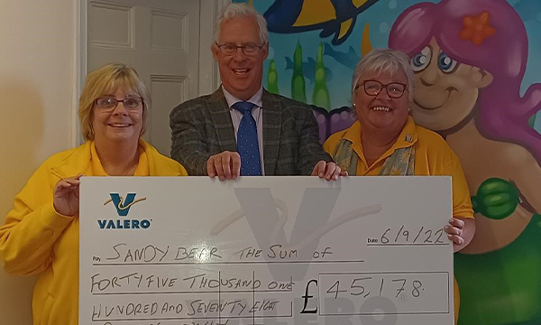 Sandy Bear Children’s Bereavement Charity Receives £45,178 From Valero