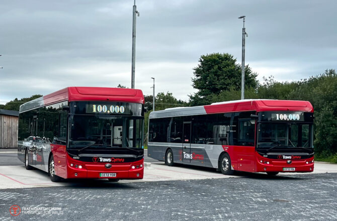 All-Electric Buses: Carmarthen – Aberystwyth TrawsCymru Service Surpasses 100,000 Passengers
