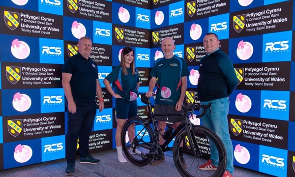 Martyn Wagstaff (Springfield Advisory), Laura Hutchings (UWTSD), Darrel Williams (UWTSD) and Ray Pennock (RCS Teamwear)