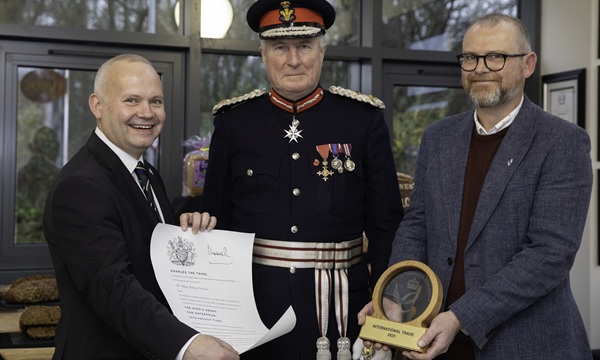 The Lord Lieutenant of Clwyd, Mr Harry George Fetherstonhaugh, OBE visit to Village Bakery, Wrexham to present Picture Mandy Jones